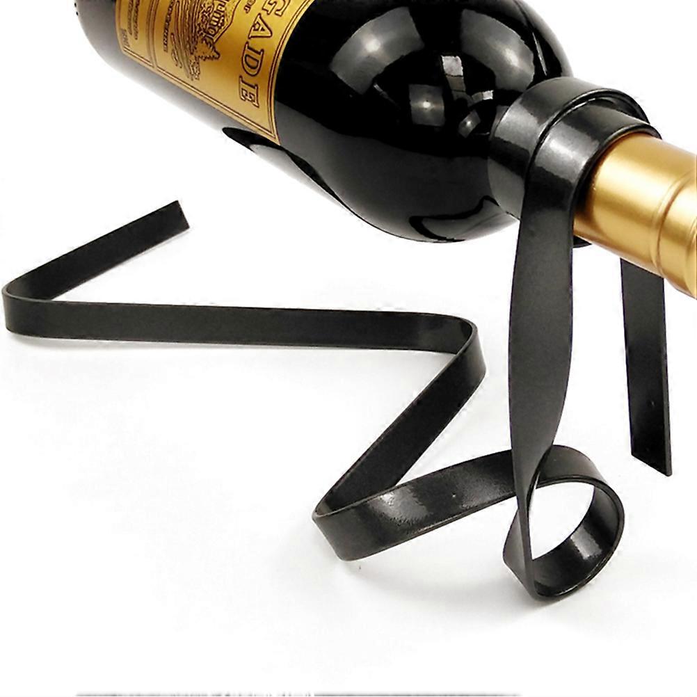 Black Iron Rack for Storage with Ribbon Support Design Suitable for Different Sizes at Home or Bar 1PC