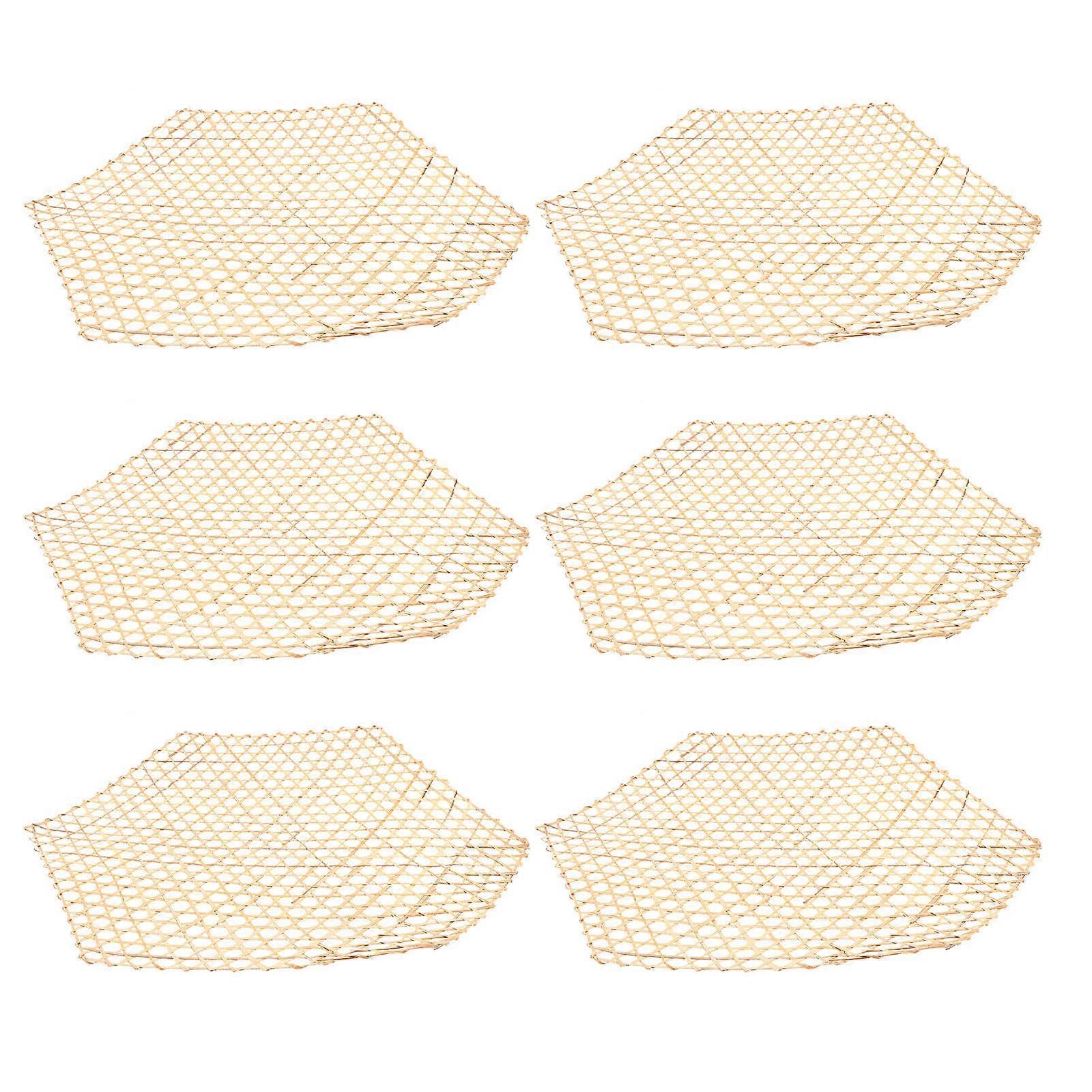 Place Mats For Dining Tables Bamboo Mesh Mats Kitchen Utensils Decorative Ornament 6Pcs
