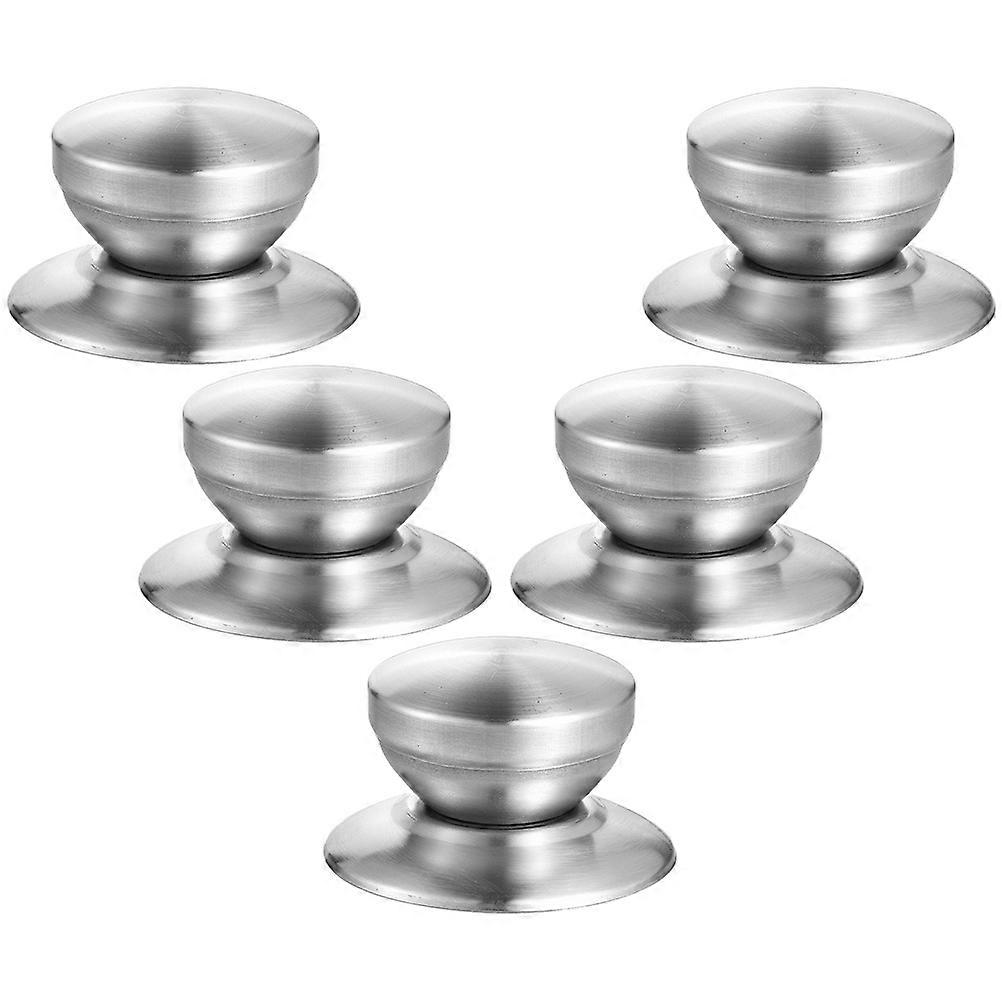 Compact Pot Lid Handles Universal Design Prevent Burns Kitchen Use 5.80X4.30X3.10cm Silver 5Set