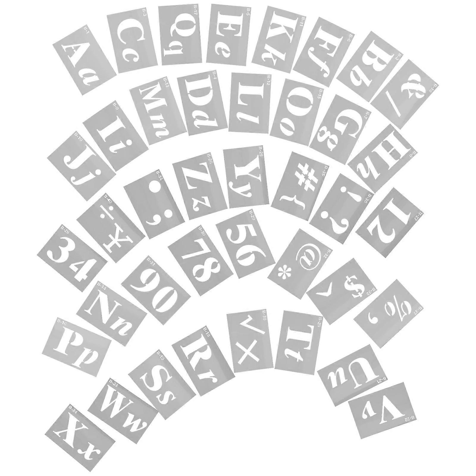 Multi-Function Letter Stencils Wall Painting Spray Painting Safe Material 21x14.5cm 40 Sheets/Set