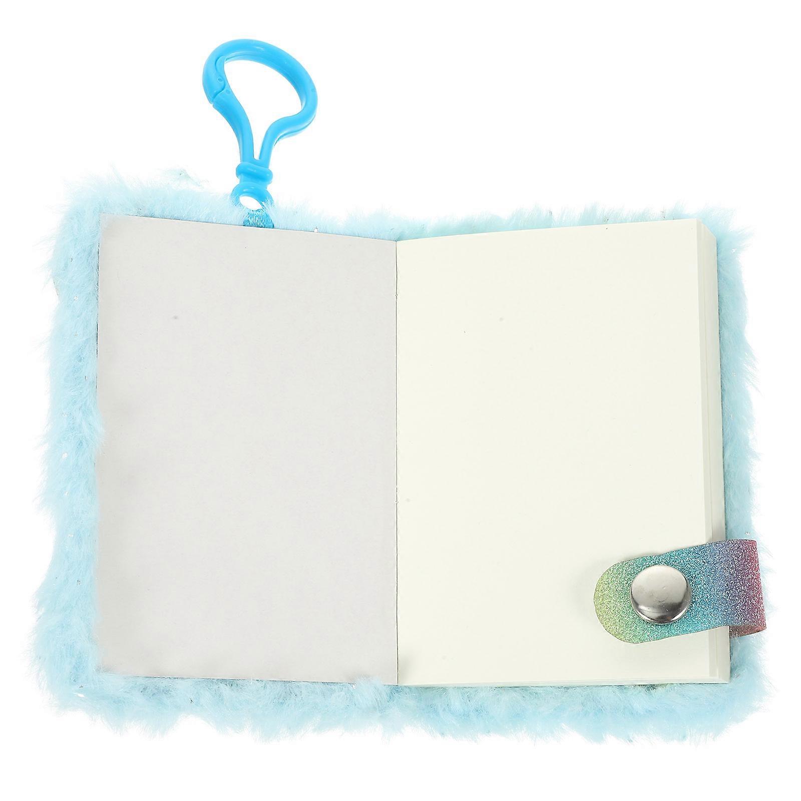 Aesthetic Notebook Student Diary School Study Fuzzy For Girls Blue Rectangular 1Set