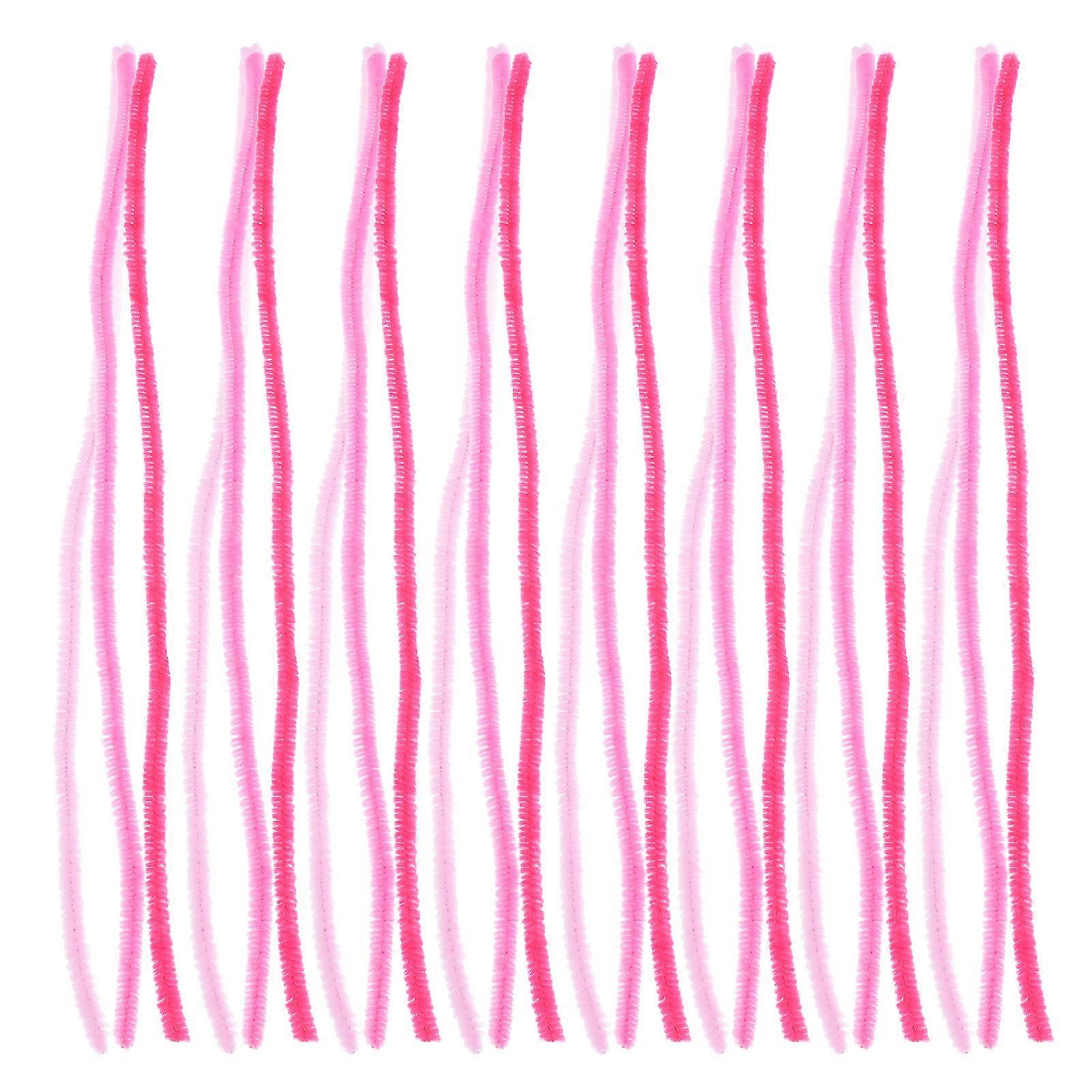 Pink Chenille Stems for Kids Crafting Projects 100pcs Plush Pipe Cleaners Fun Creative Activities