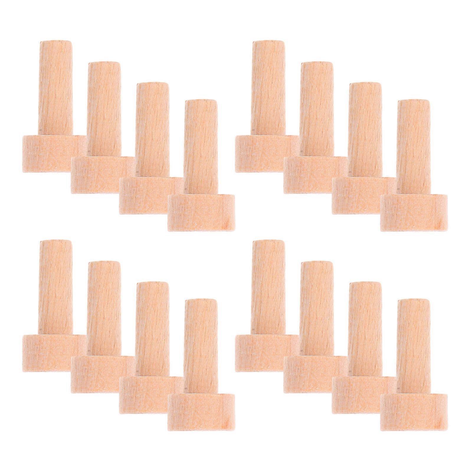 Wooden Pegs for Crafts Sturdy and Durable T Shape Round Head Ideal for DIY Projects Beige Color 20 Pieces