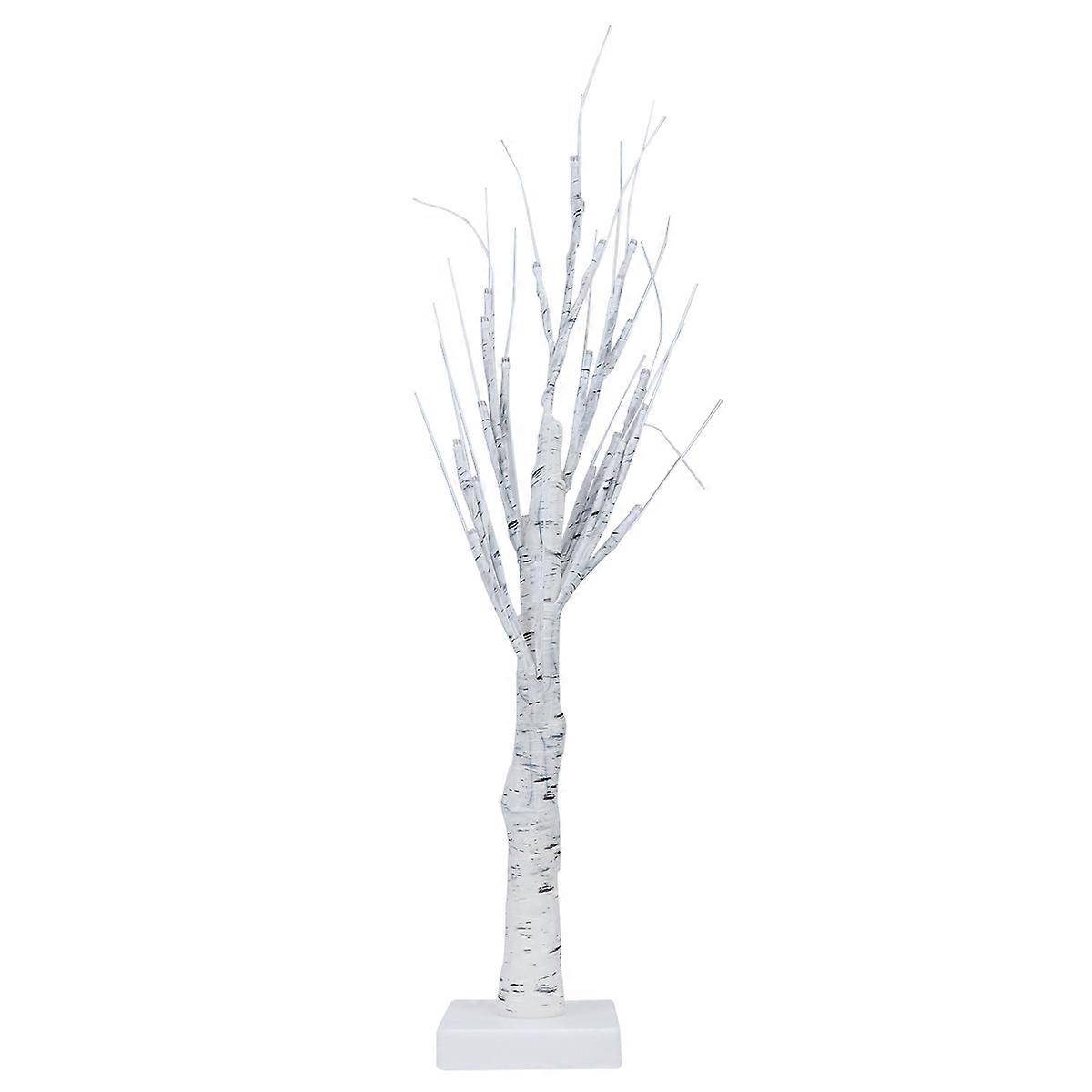 White Birch Decorative Lamp for Home Decor with Adjustable Branches and LED Beads, White