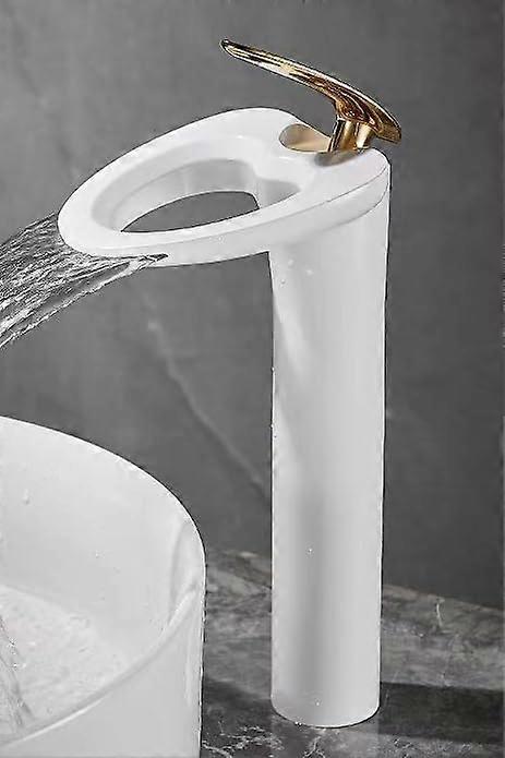 White Gold Peach Heart Countertop Bathroom Cabinet Hot and Cold Sink Tap
