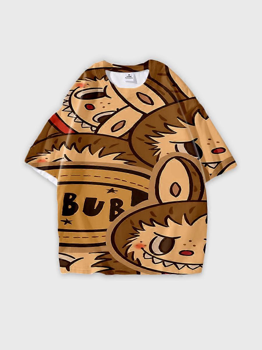 T-shirt round neck Pattern loose short sleeve K784