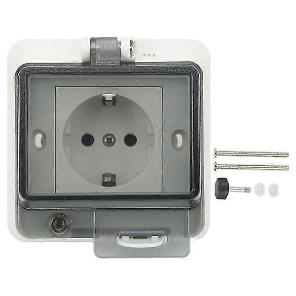 Wall Mounted IP66 Waterproof EU Standard Plug Adapter Socket 250V 16A with PC Shell