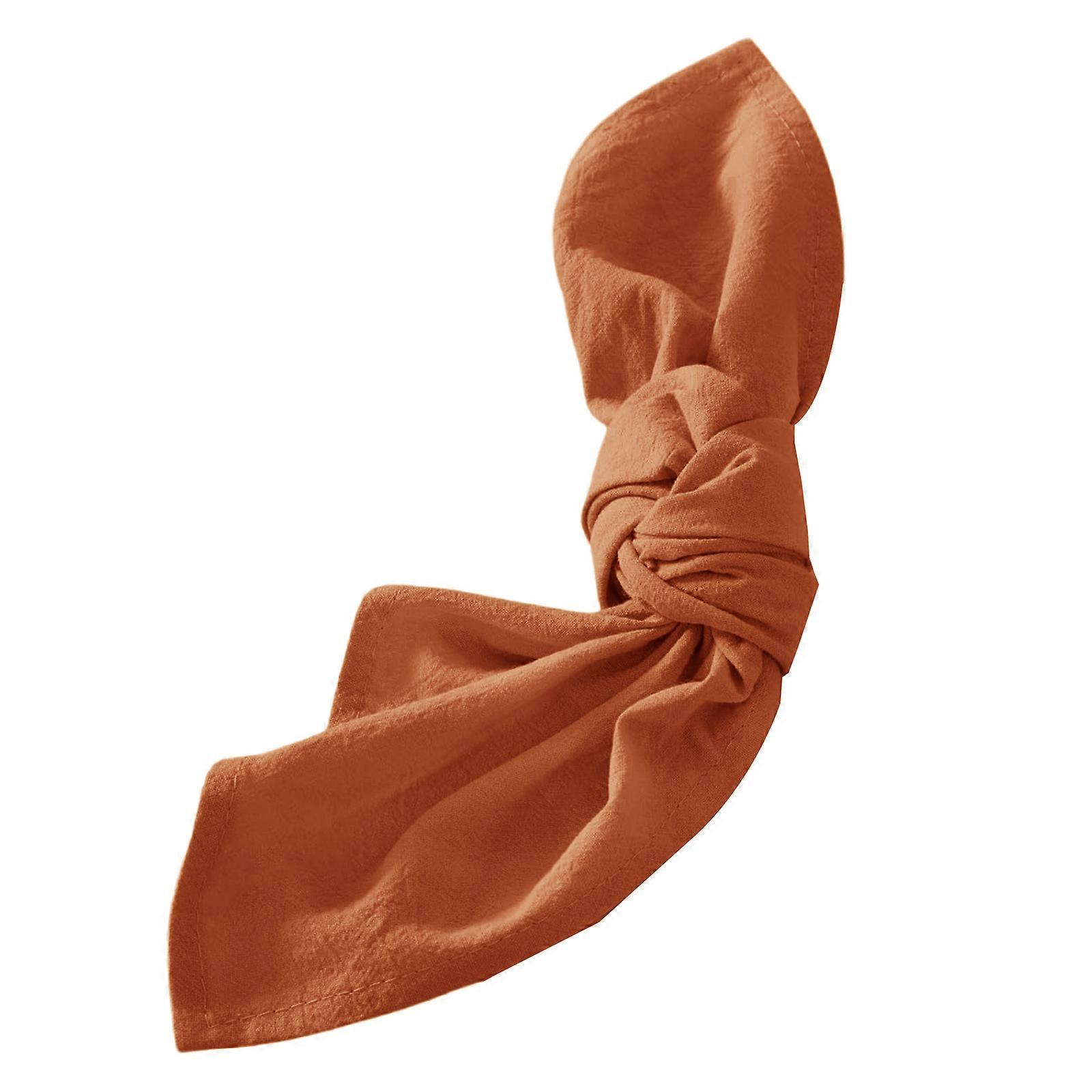 Soft Square Cotton Dinner Napkins Sturdy Washable Tableware for Home and Restaurant Use  Rust red