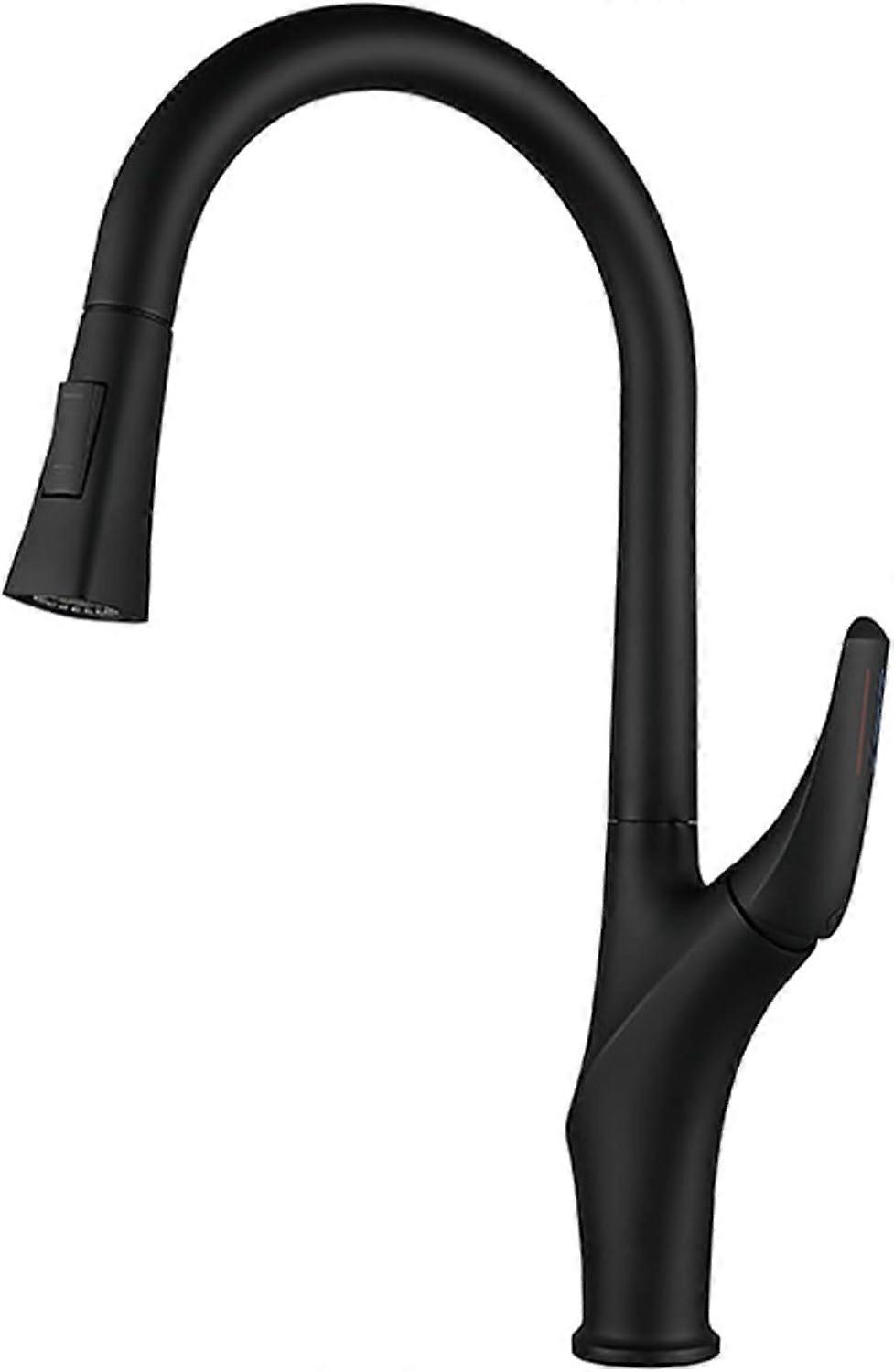 Kitchen Sink Mixer Tap, Brass, Pull-Out Spray, 2-Function, Single Lever, Kitchen Sink Faucet