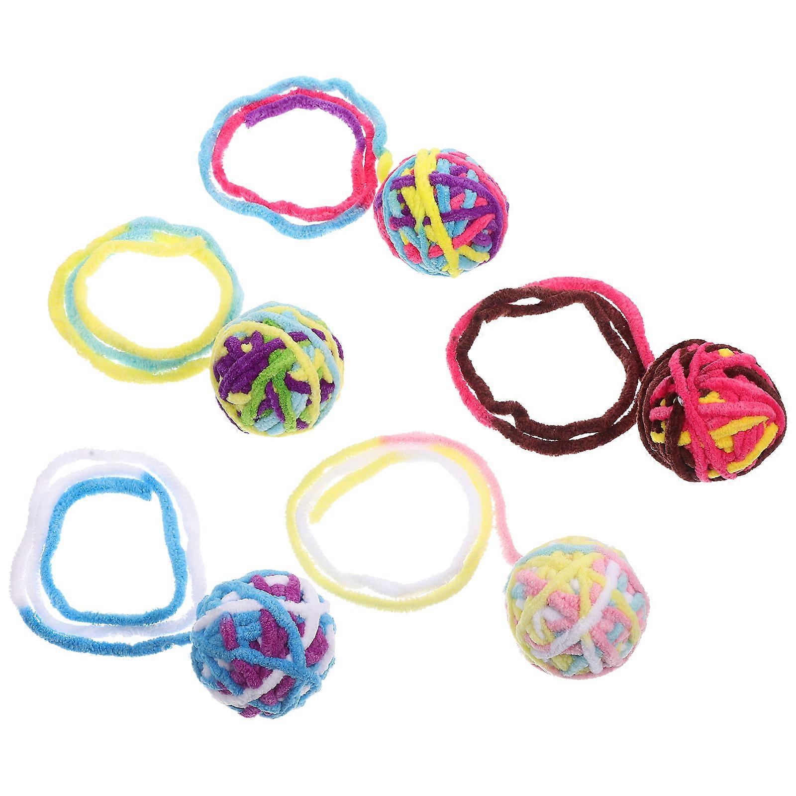 Durable Cat Teasing Toy with Smooth Wool and Plastic Bell Design for Indoor Pet Play Assorted Color