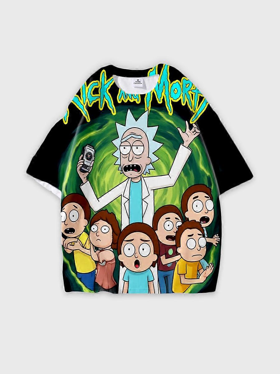 Tričko kulatý výstřih Animation Character Pattern volné krátký rukáv P1024