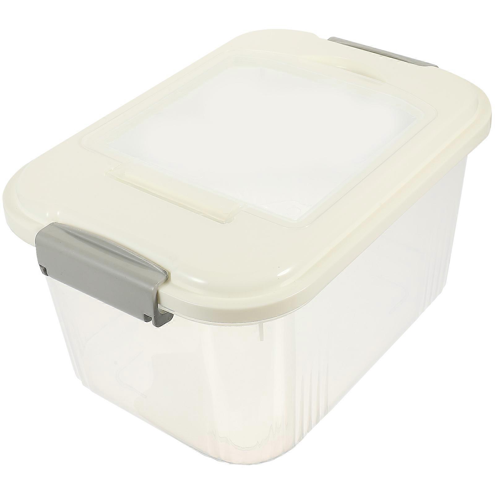 Transparent Airtight Rice Storage Container with Lid for Kitchen Use PP Material 1 Set