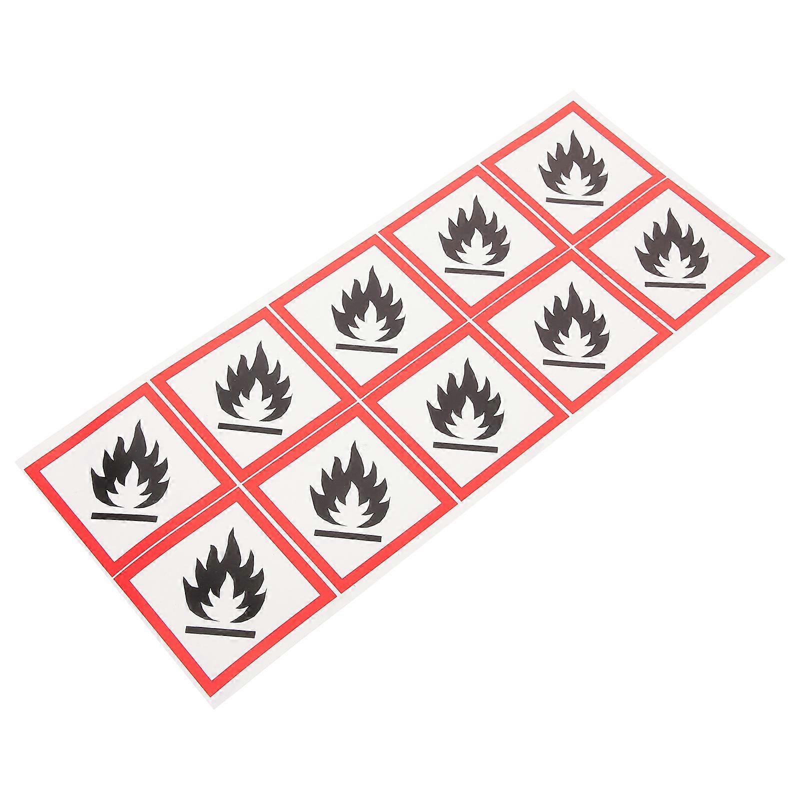 Flammable Liquid Sticker Self Adhesive for Warning 1 Sheet PVC Sign