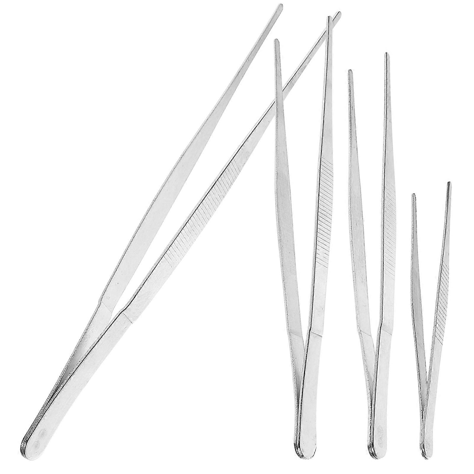 ملاقط الفولاذ المقاوم للصدأ لحوض السمك استخدام الفضة خفيفة الوزن منحنية 4 قطع