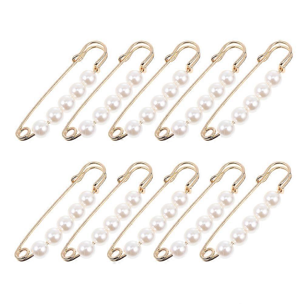 مشابك شد الملابس آمنة التثبيت قابل للتعديل تناسب سحر البلاستيك المعدني لصنع بروش نسيج محبوك 10 قطع