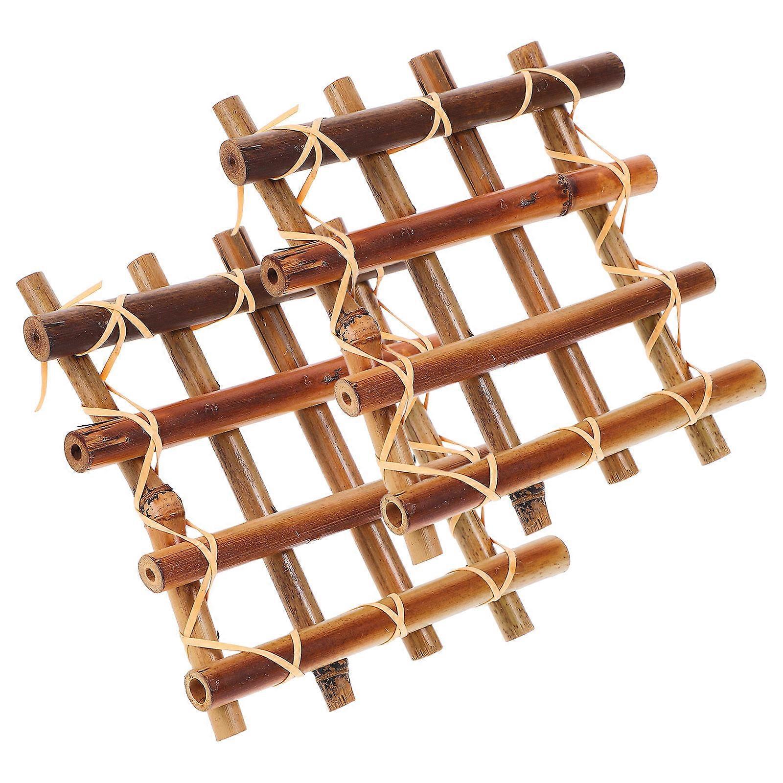 Mini Fence Ornament Miniature Fence Models for DIY Projects Tabletop Displays Mini House Handrails 14.80X14.50X1.60CM Natural Material 2Pcs