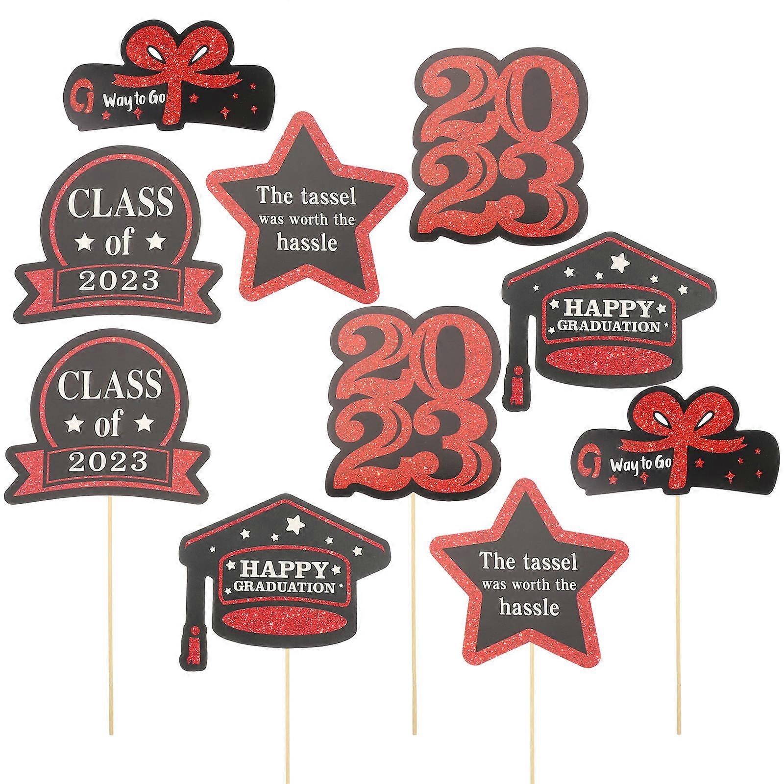 Vase Insert Cards Graduation Party Centerpieces For Tables Rectangle Wood Paper 10 X Cards