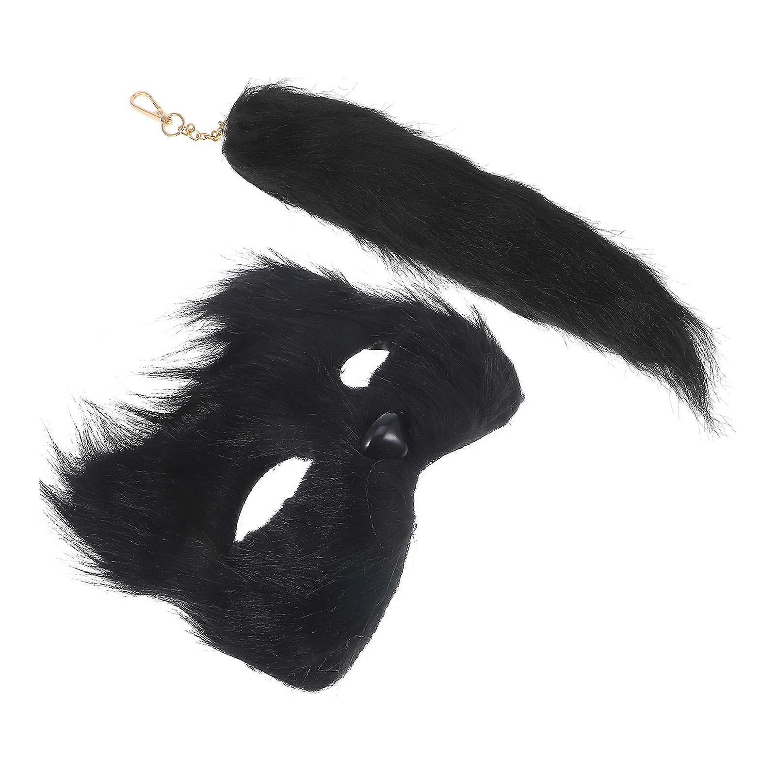 Fox Mask Tail Decorative Halloween 30.00X7.00X7.00cm Comfortable 1 Set