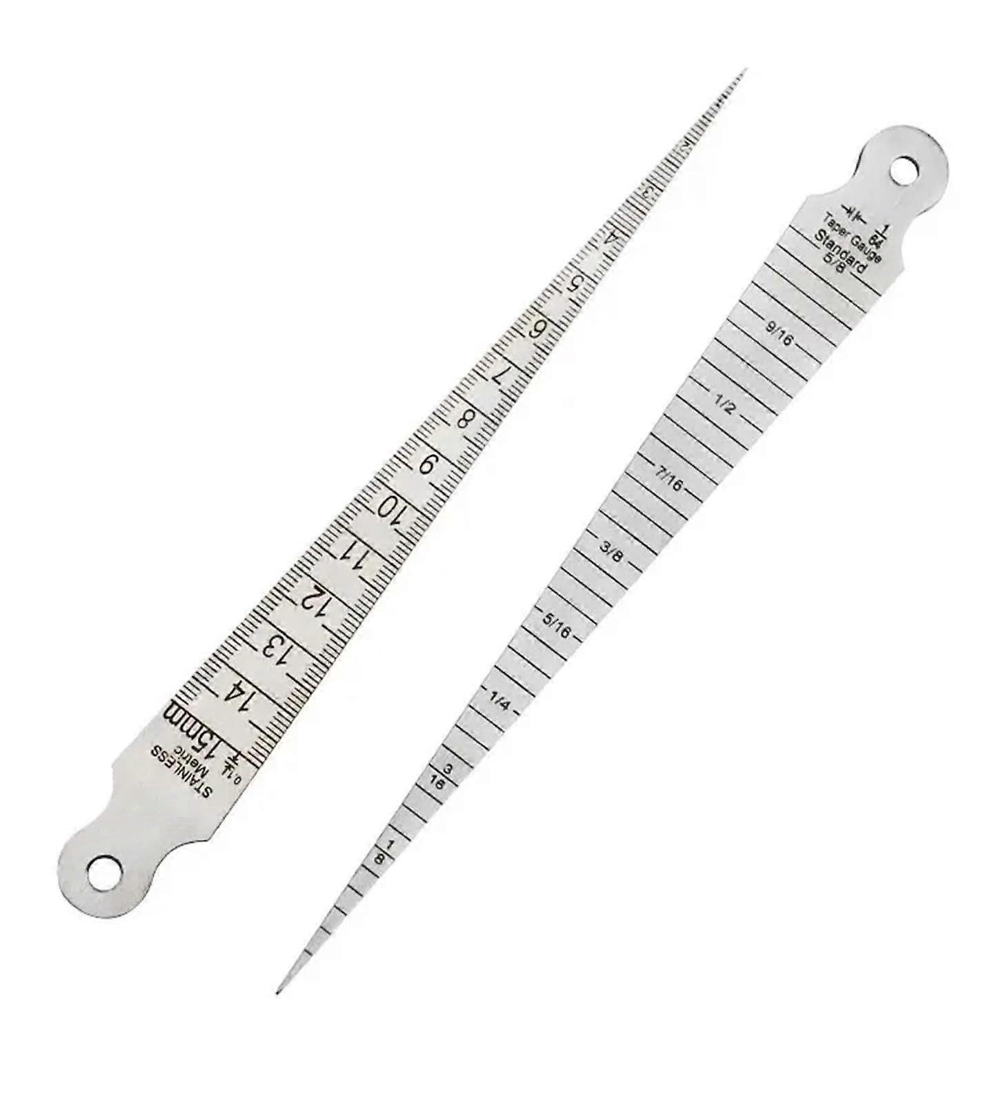 Fühlerlehre 1PC Kegellehre 1-15mm Edelstahl Gap Measurement Tool Double-Sided Wedge Scale for Spark Plugs Valves Pistons Guitars