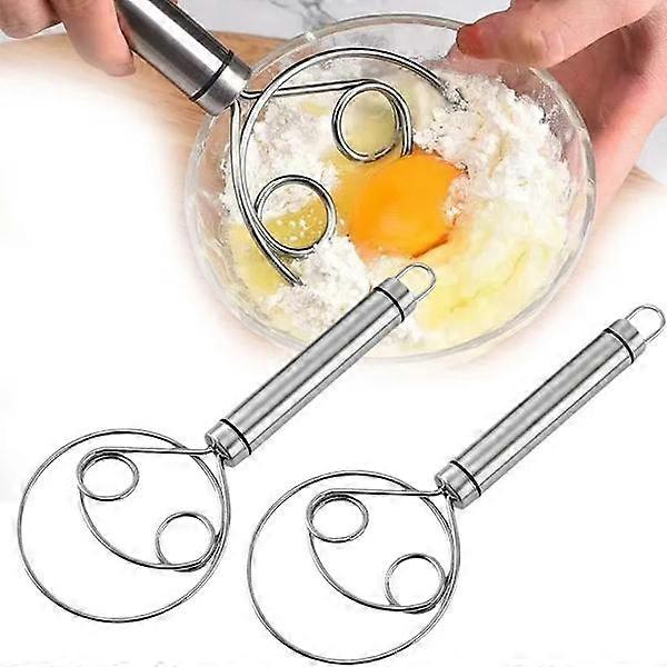 2x egg whisk, dough mixer, stainless steel handle, bread mixer, large double hole, hand whisk, baking tool