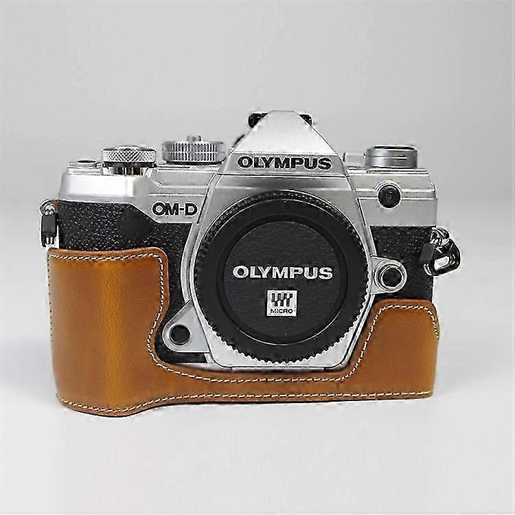 2025 Half Camera PU Leather Protective Shell Compatible For Olympus E-M5 Mark III