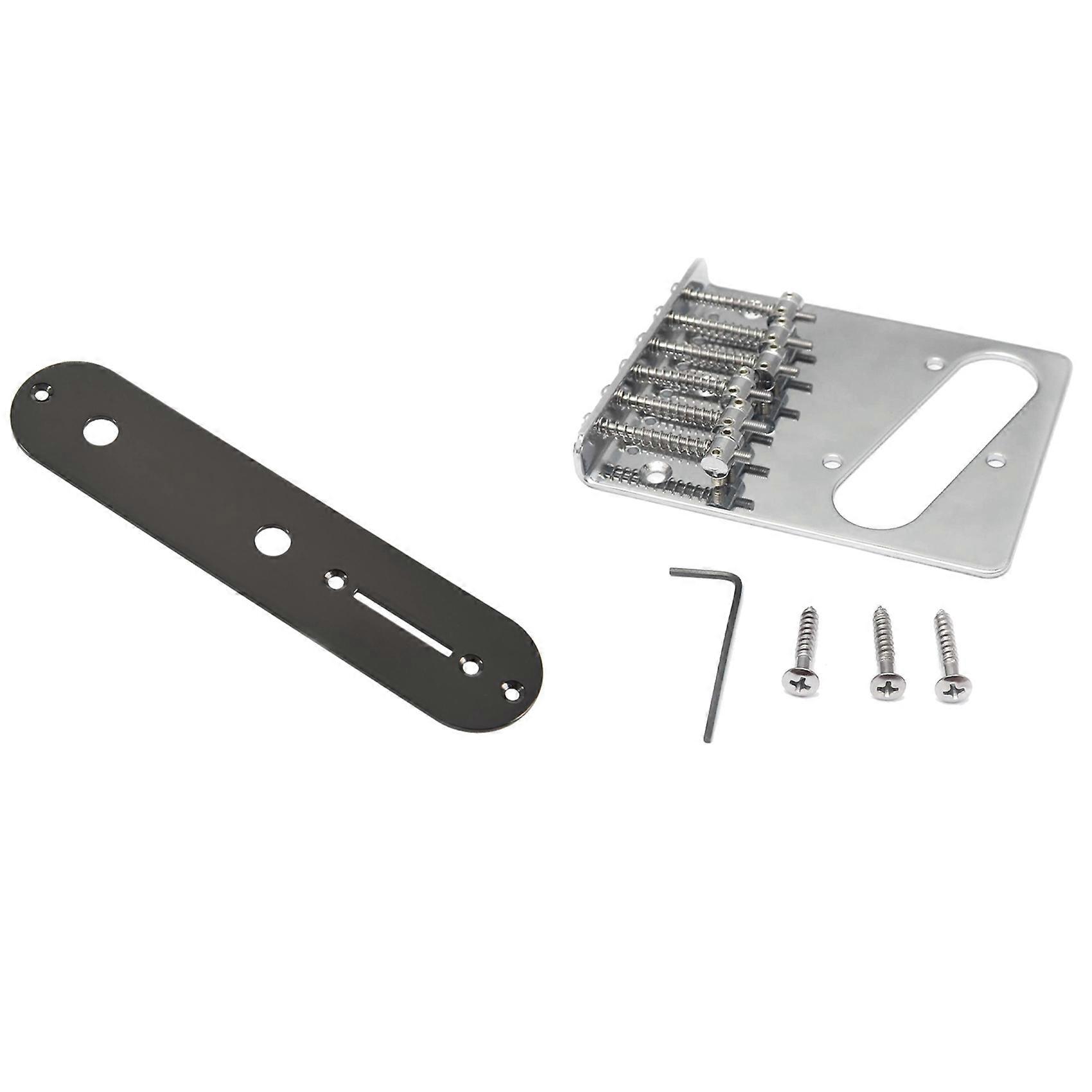 1 Pcs 32MM Width Control Plate & 1 Set Vintage Style 6 Strings Saddle Bridge