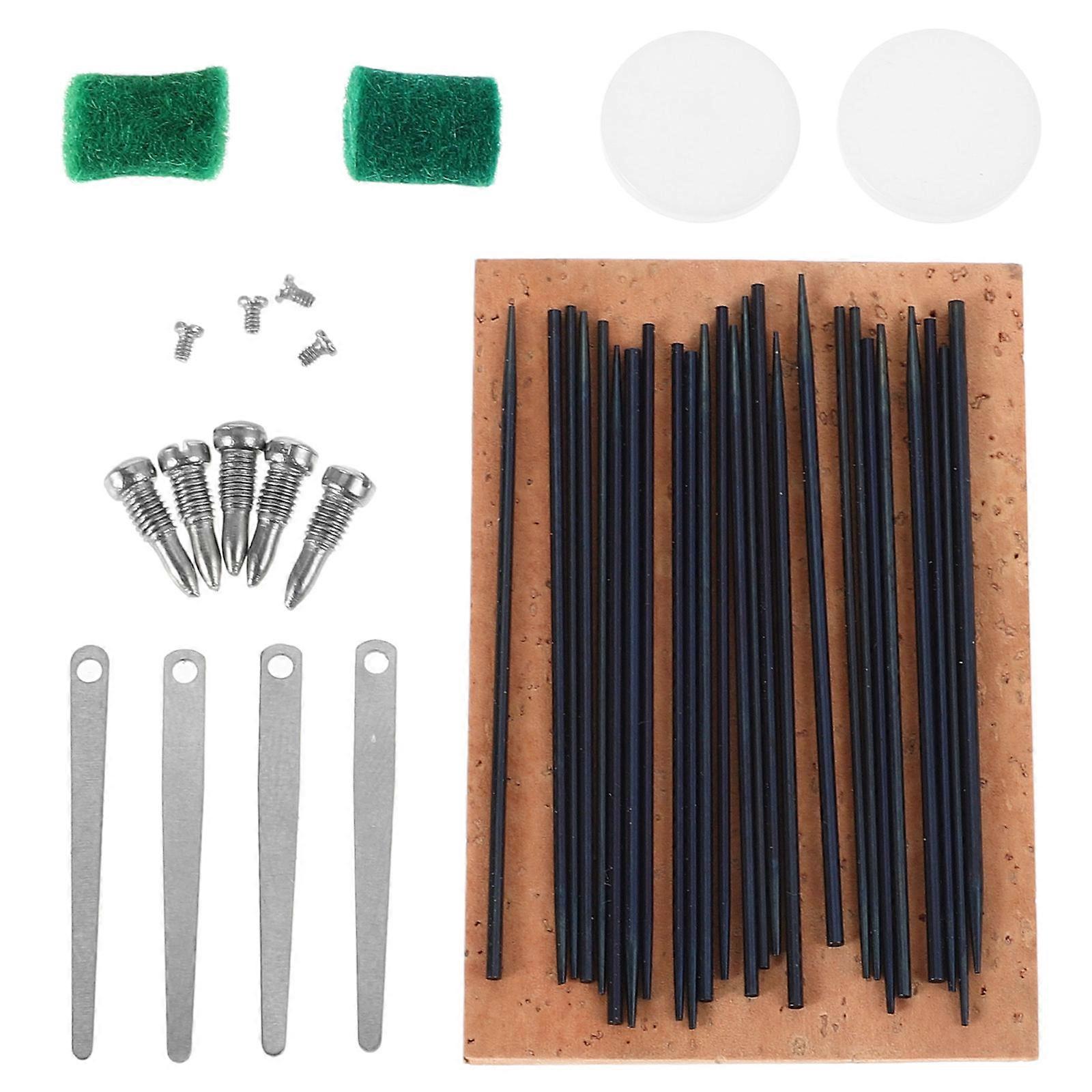 1 Sets Saxophone Repair Kit With Cork Reeds Spring Hook And Felt Pads For Wind Instrument Maintenance And Repair