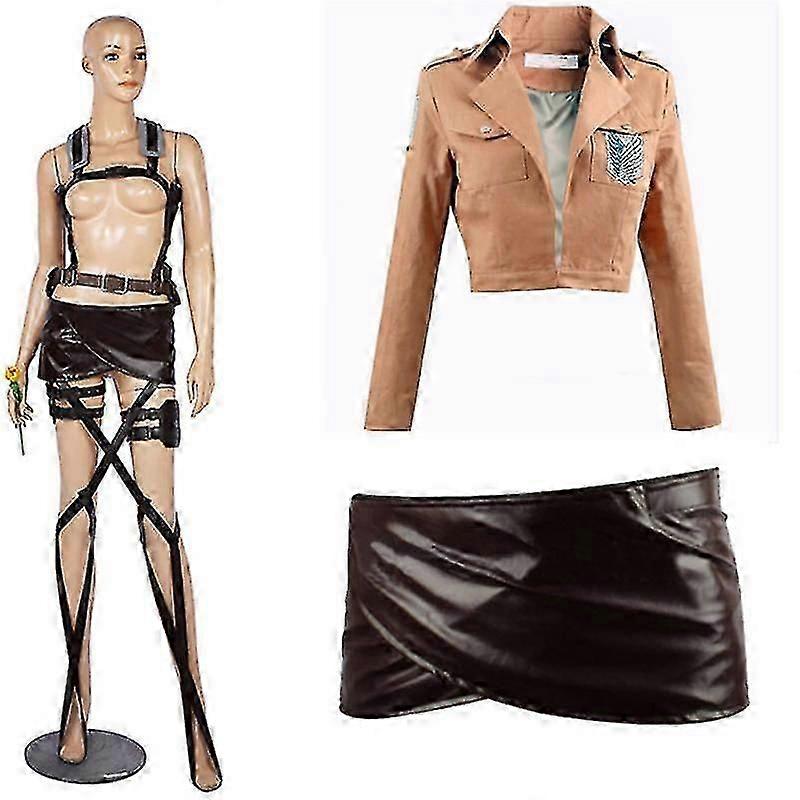 2023-επίθεση στον Τιτάνα Κοστούμι Cosplay Shingeki No Kyojin Μικάσα Άκερμαν Σάλι Σάλι Δερμάτινα Σορτς Full Sets-1-1