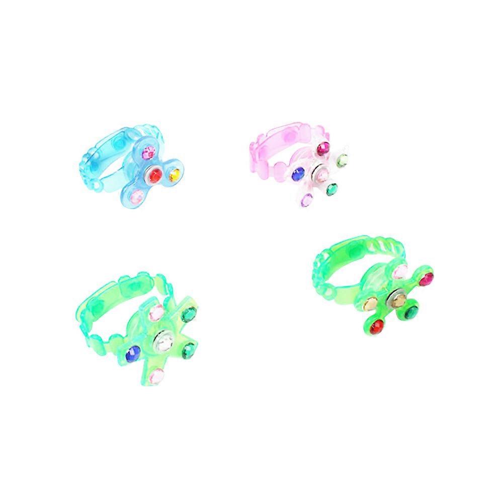 Flash Gyro Bracelet Toy for Kids with Rotating Straps and Luminous Features in Assorted Colors 4Pcs