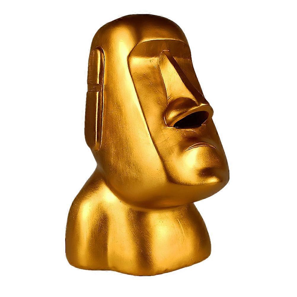 Moai Statue Tissue Box Holder, Gold Resin Napkin Case, Artistic Decorative Design for Home and Office Use