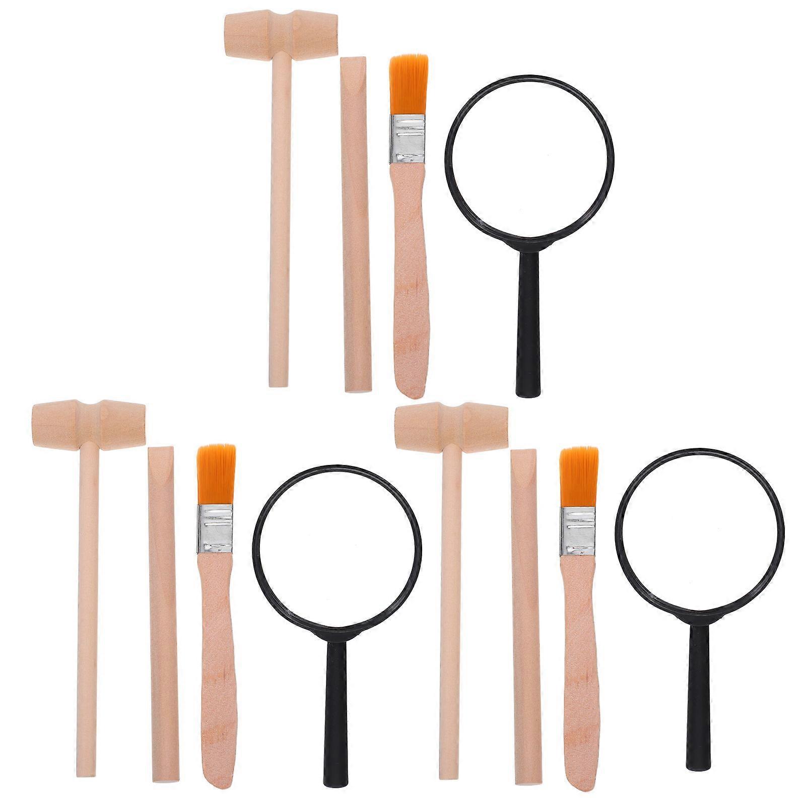 3 Piece Wood Excavation Digging Kit for DIY Archaeology Science Playset – Safe Tools for Kids’ Hands On Learning and Discovery