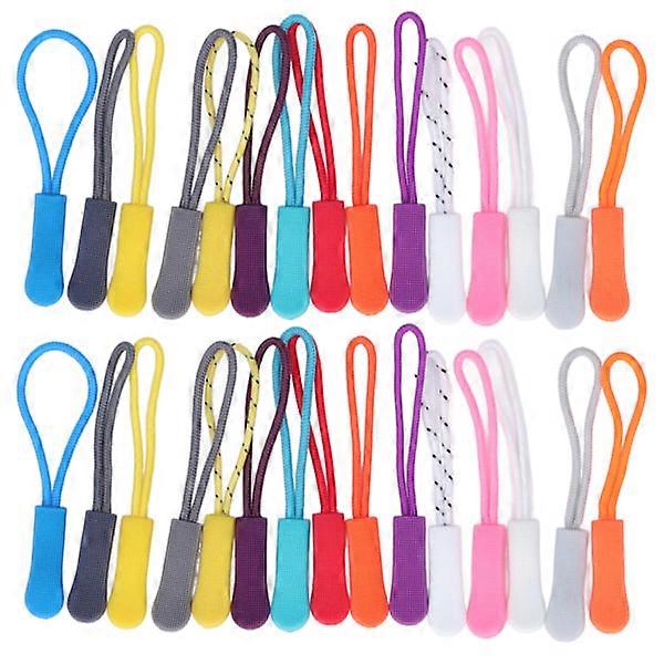 30 Pcs Zipper Pulls Durable Nylon Non-Fading Lightweight Wide Use Backpack Zipper Pulls for Phone Wallet Bag