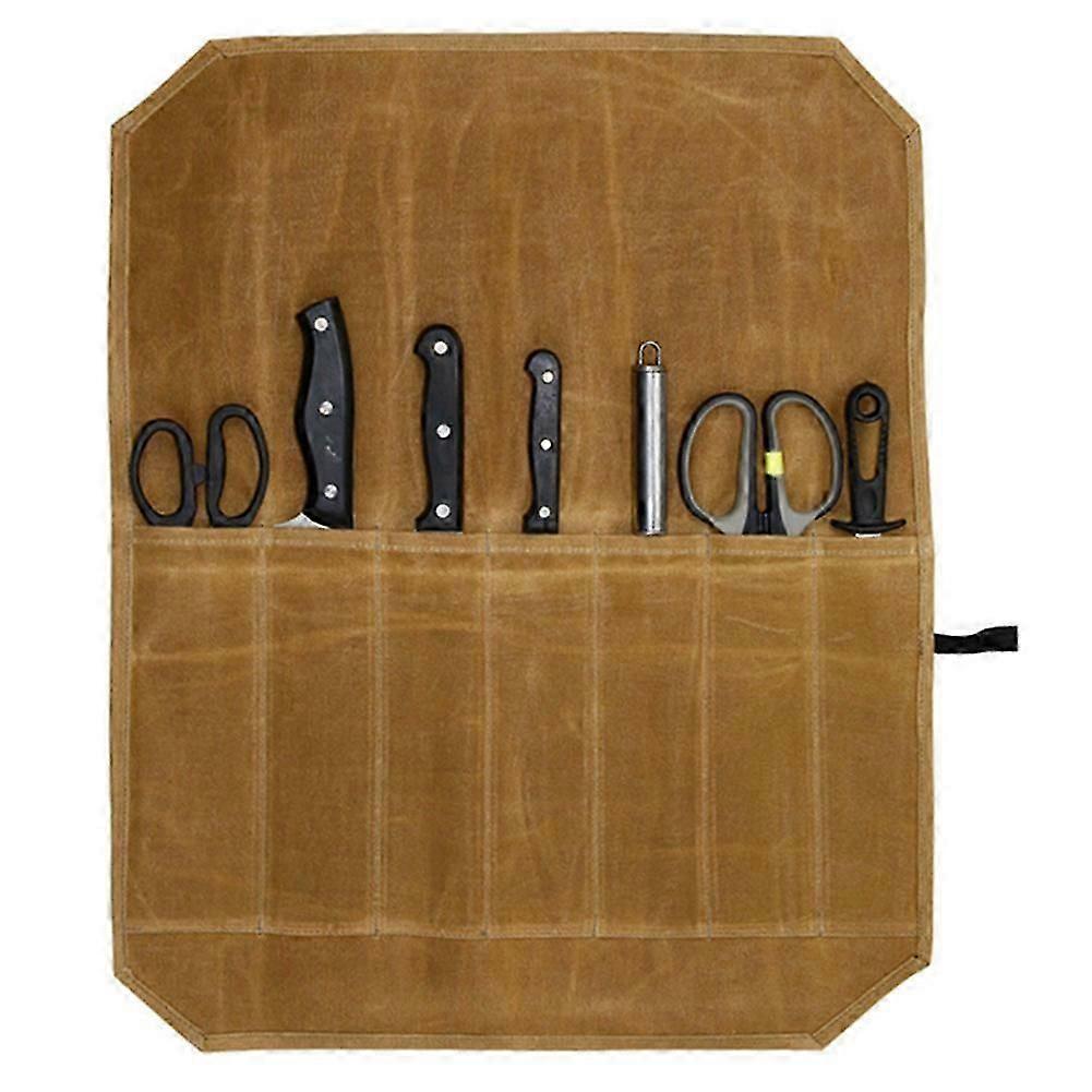 7-Slot Portable Cutter Storage Bag for Kitchen & Camping