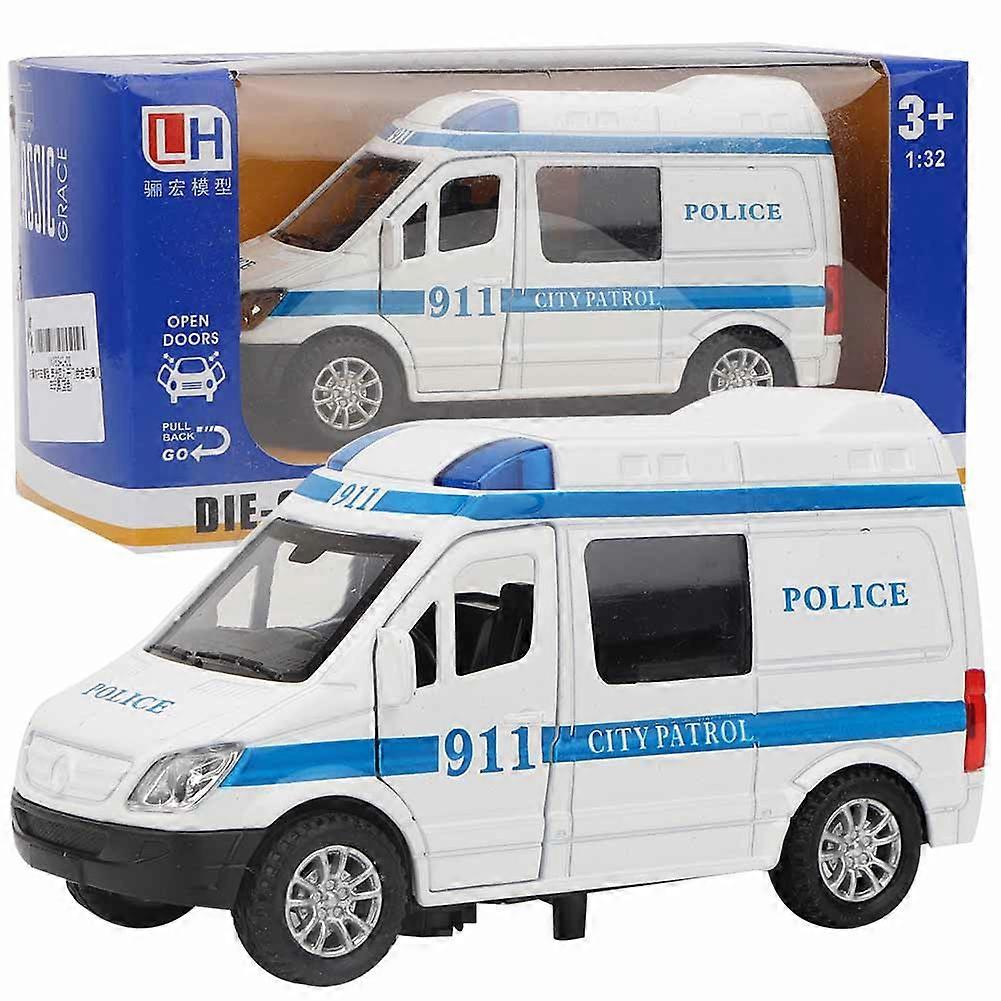 1:32 Mini Stimulation Alloy Ambulance Car Sound and Light Model Toy Vehicle (Blue)