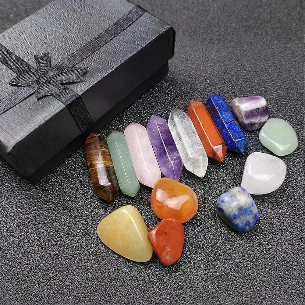Chakra Stone Seven Chakras Hexagonal Column Crystal Power Stone Set Gorgeous For Countertop Decoration Healing Anti-Aircraft Gem