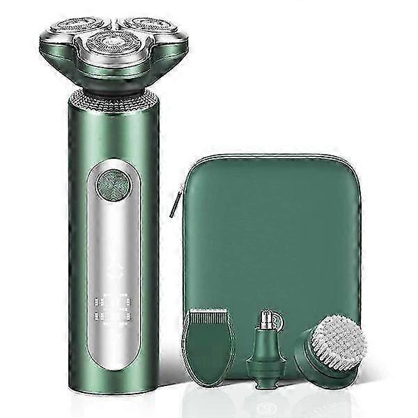 4-in-1 Cordless Rechargeable Electric Shaver for Men with 3D Rotary Technology