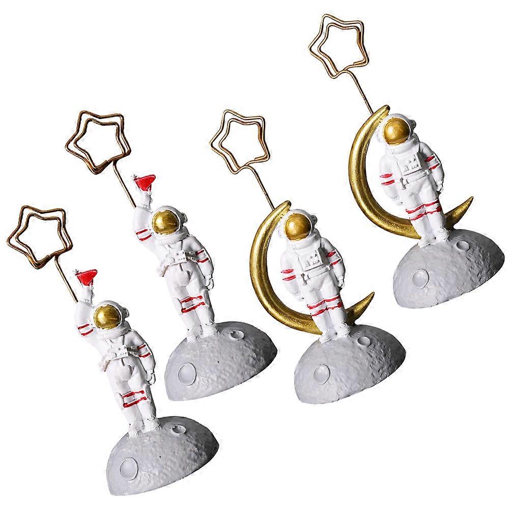 Unique Photo Memo Holder Astronaut Shape Desktop Ornament Assorted Color Material 4 Pcs