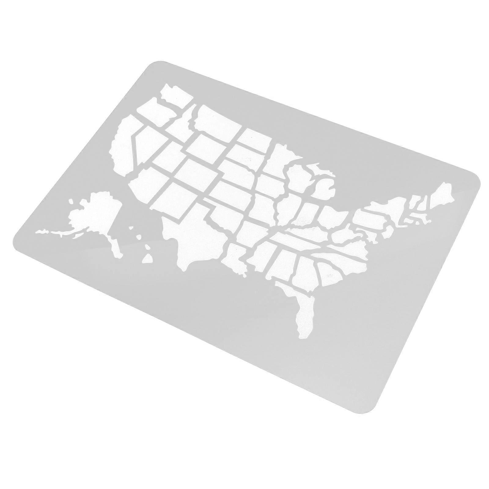 American Map Stencil for Wall Painting and Scrapbook Decor Beige Reusable Plastic