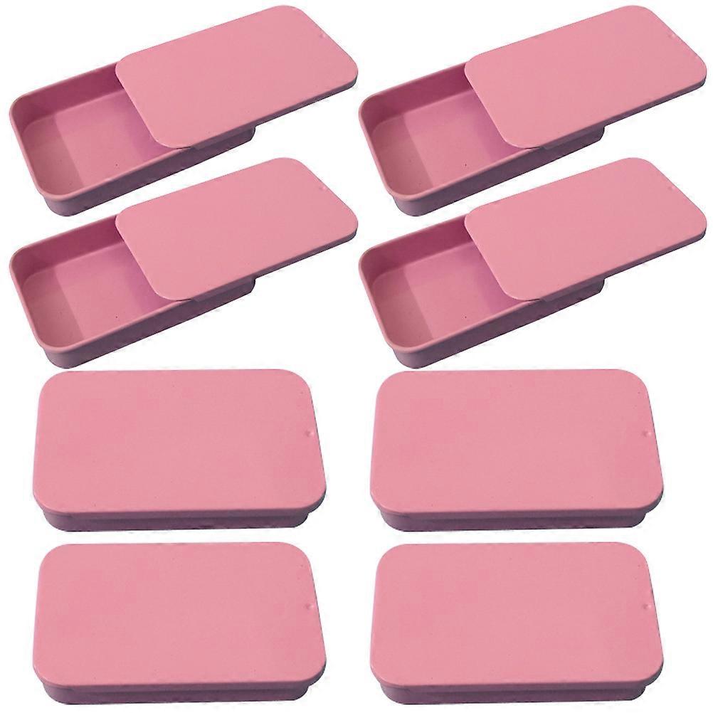 8pcs Storage Boxes with Sliding Lids – Small Candy Tins for Organizing Pills, Snacks, Food & Gadgets in Stylish Colored Containers
