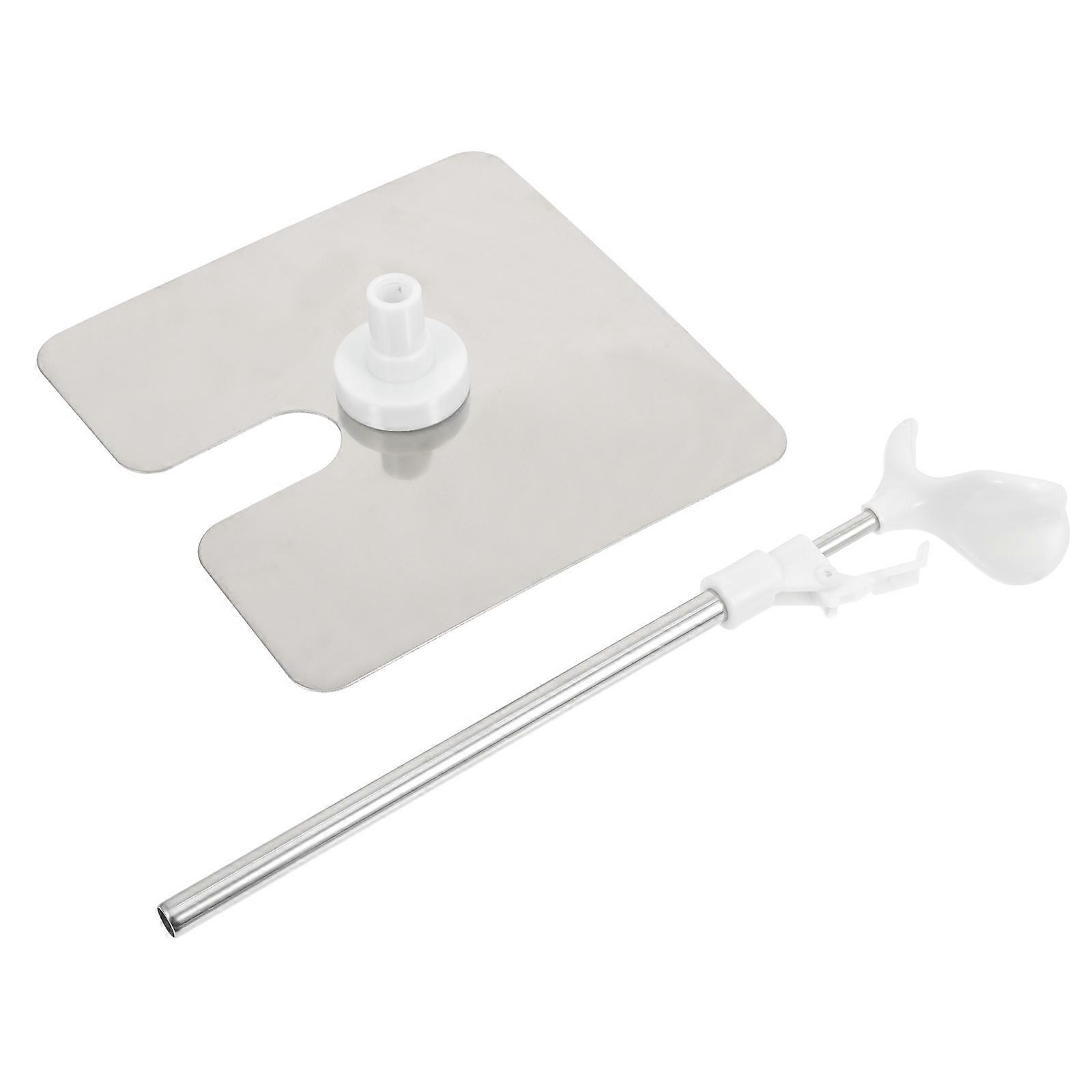 Doll Display Stand with Adjustable Holder for Home Use Made of Stainless Steel and Plastic White Color
