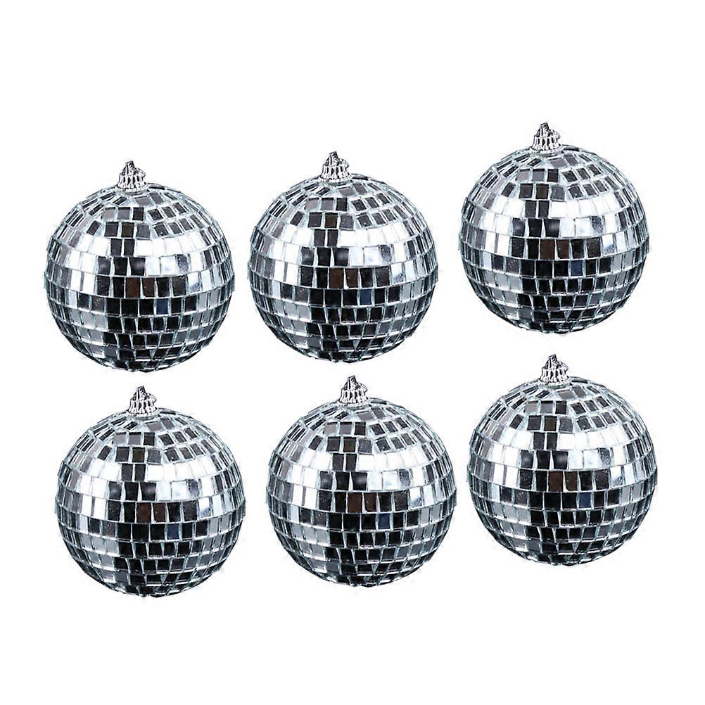 6pcs Silver Mirror Disco Balls Reflective Party Decorations for Weddings, Dance Events, Festivals, Christmas Trees, and Fun Mirror Displays
