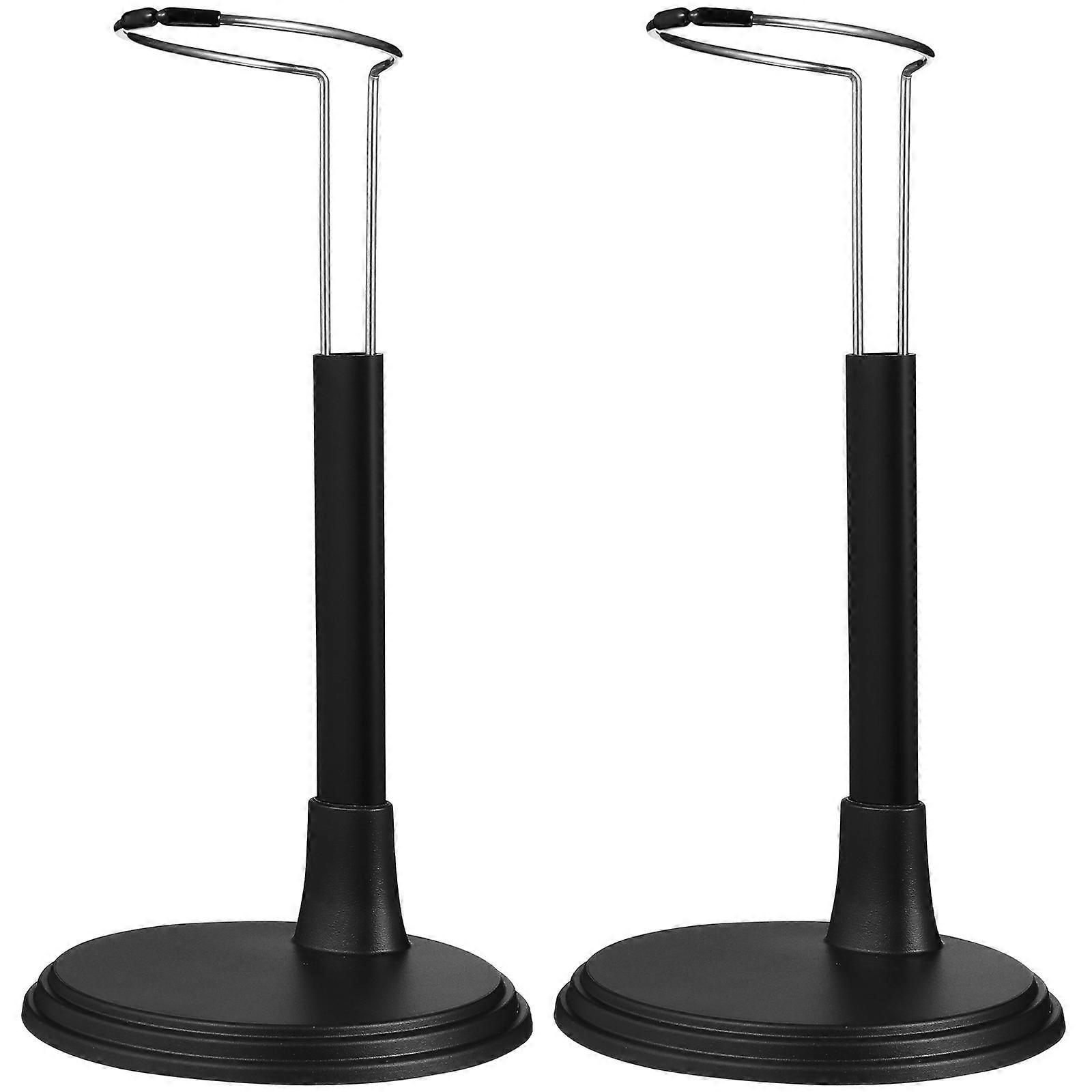 2 Pcs Black Doll Display Stands for Storage Use Portable Support Racks Easy to Install