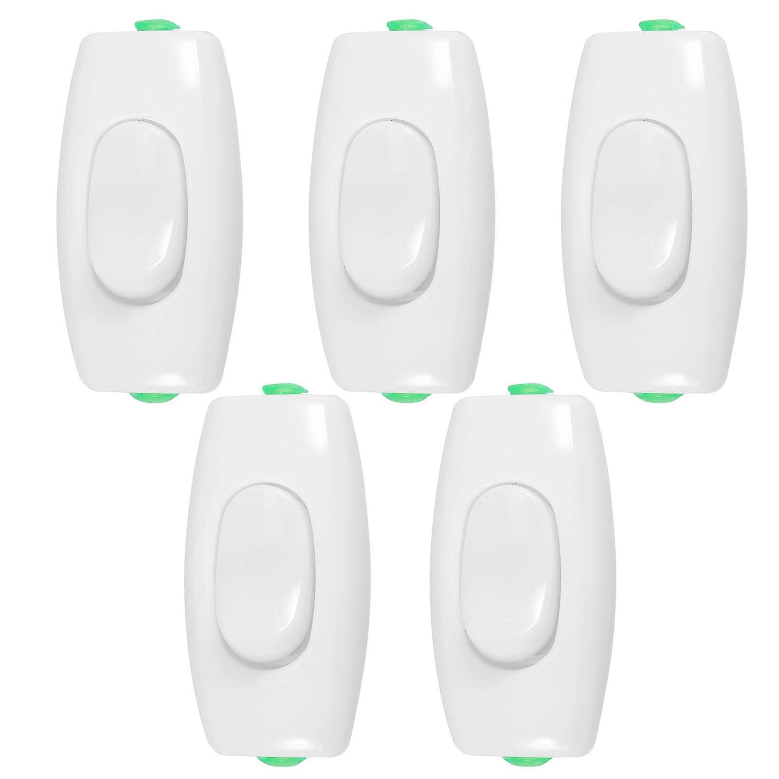 Masteelf 5 Pcs Lamp Switch Replacement Electrical Light Switches White Color