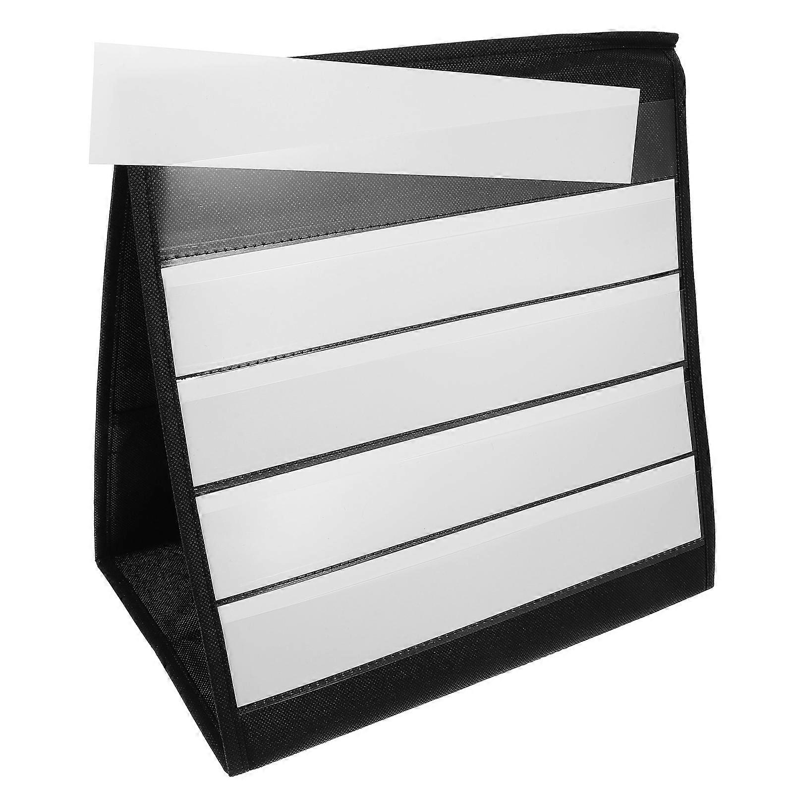 Tabletop Pocket Chart Stand for Classroom Multifunctional Display for Cards, Pictures & Teaching Aids, Easy Storage Design, 1 Set Teacher Desk