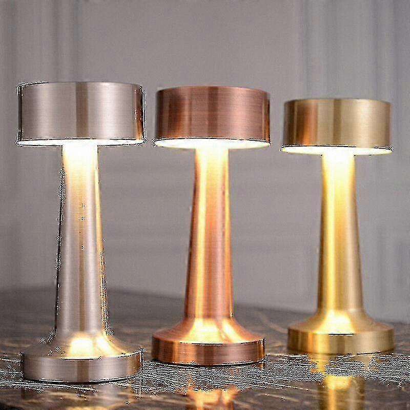 Vintage Style Rechargeable Bar Table Lamp with Warm LED Lighting and Portable Battery