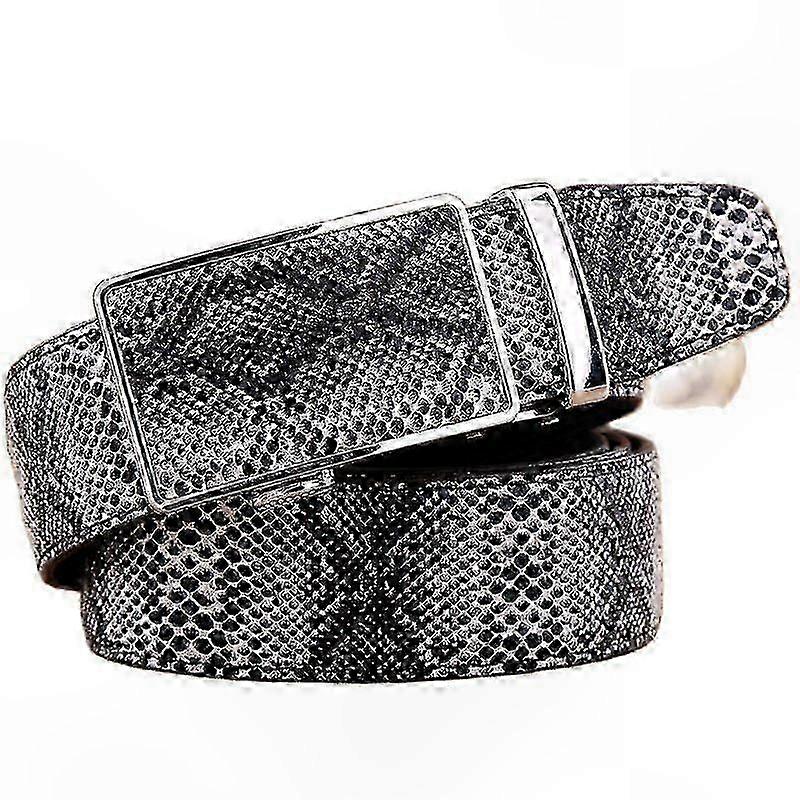 Genuine Leather Automatic Buckle Belt for Men - Luxury Cowboy Style Ceinture Strap with Premium Quality and Stylish Design
