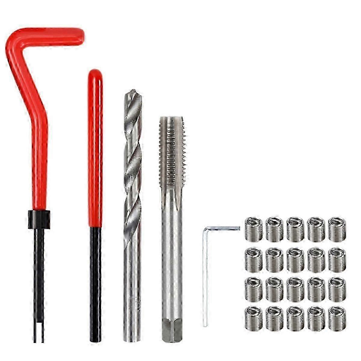 M7 Car Drill Bit Tool Metric Thread Repair Insert Kit Helical Coil Car Repair Tool Coarse Crowbar Sc