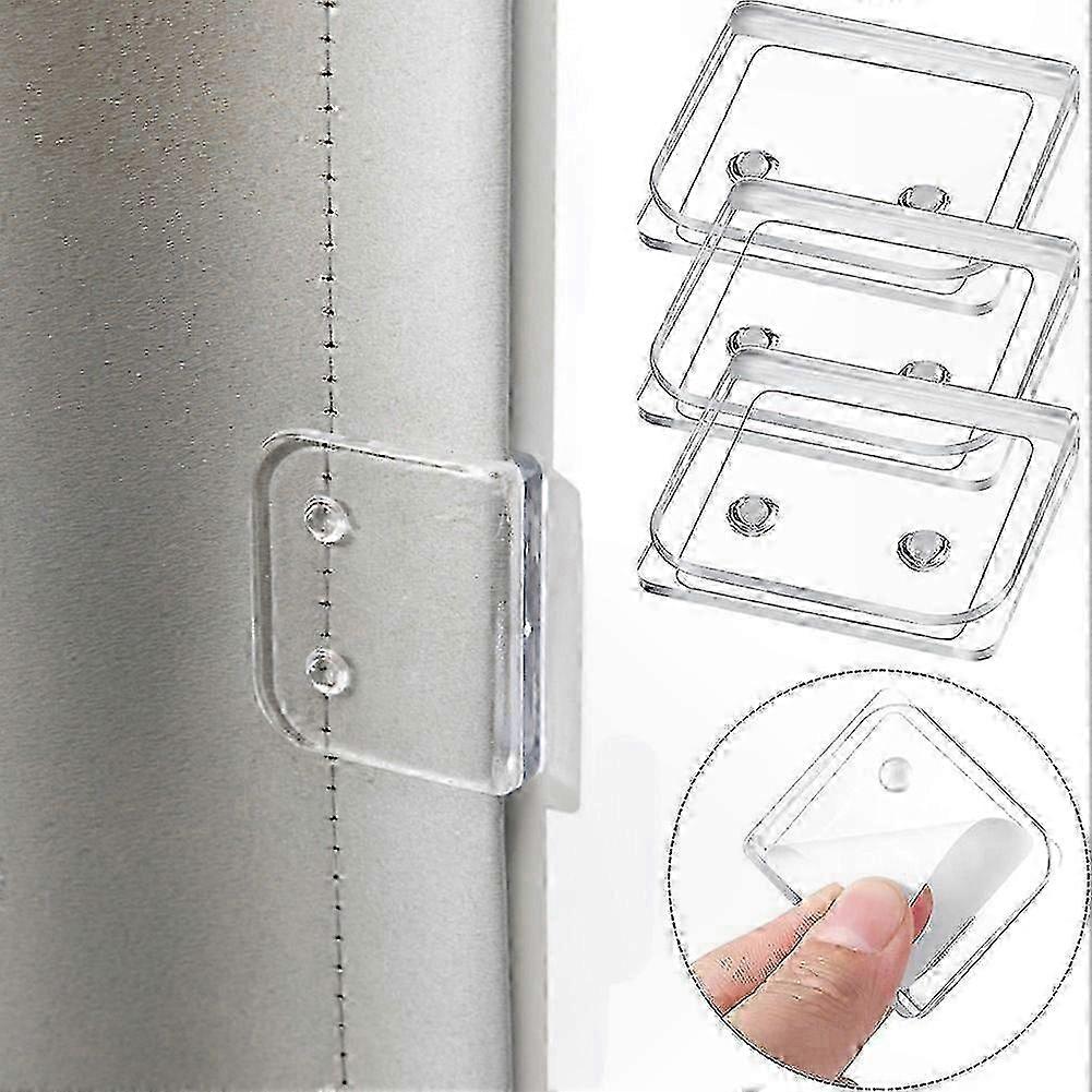 Transparent Shower Curtain Clips, 4-Pack, Easy Install, No Drilling, Secure Hold, Durable ABS Plastic