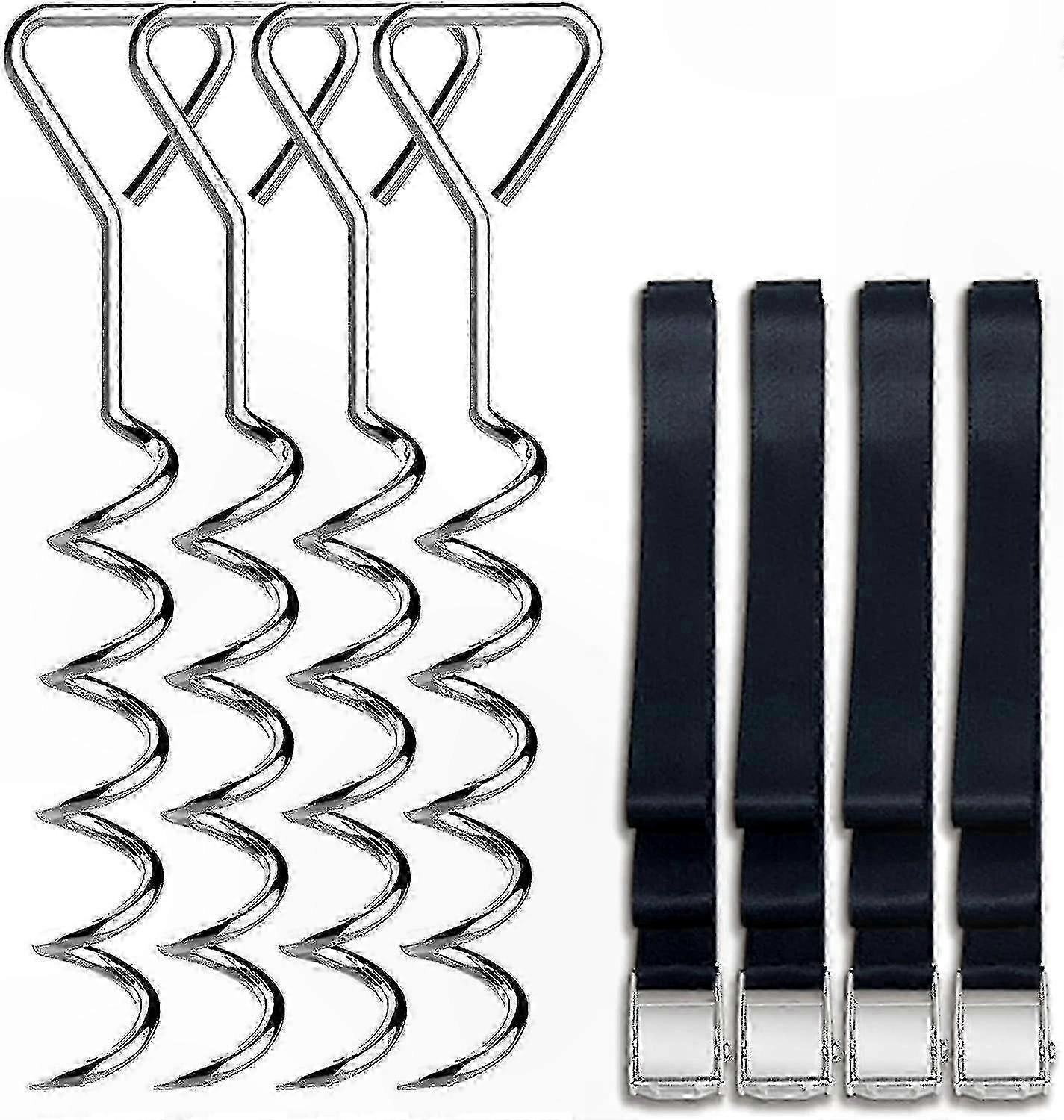 Heavy Duty Trampoline Ground Anchors Corkscrew Steel Stakes with T Hook for Secure Installation