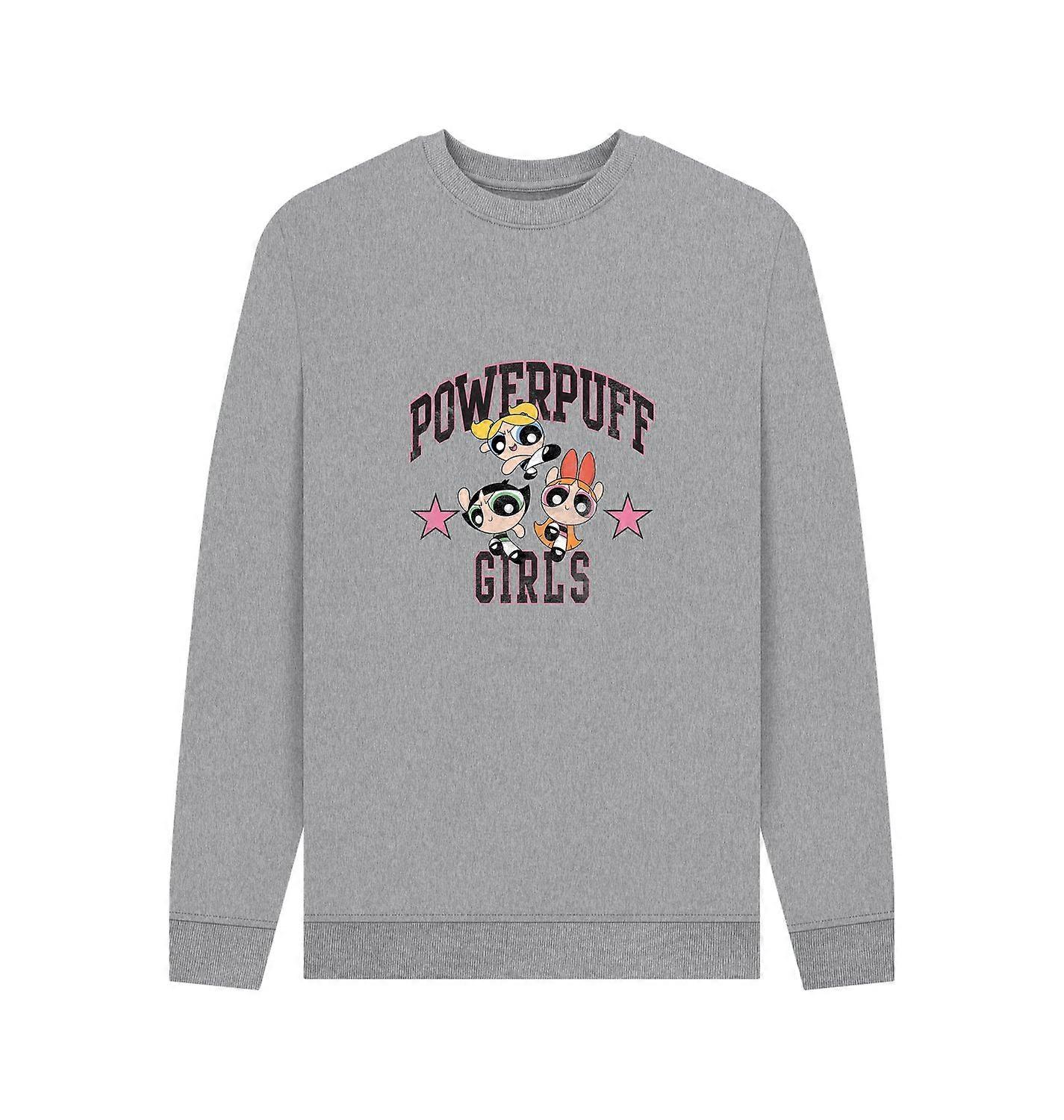The Powerpuff Girls Script Graphic Logo Heather Grey Sweatshirt